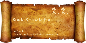 Knot Krisztofer névjegykártya